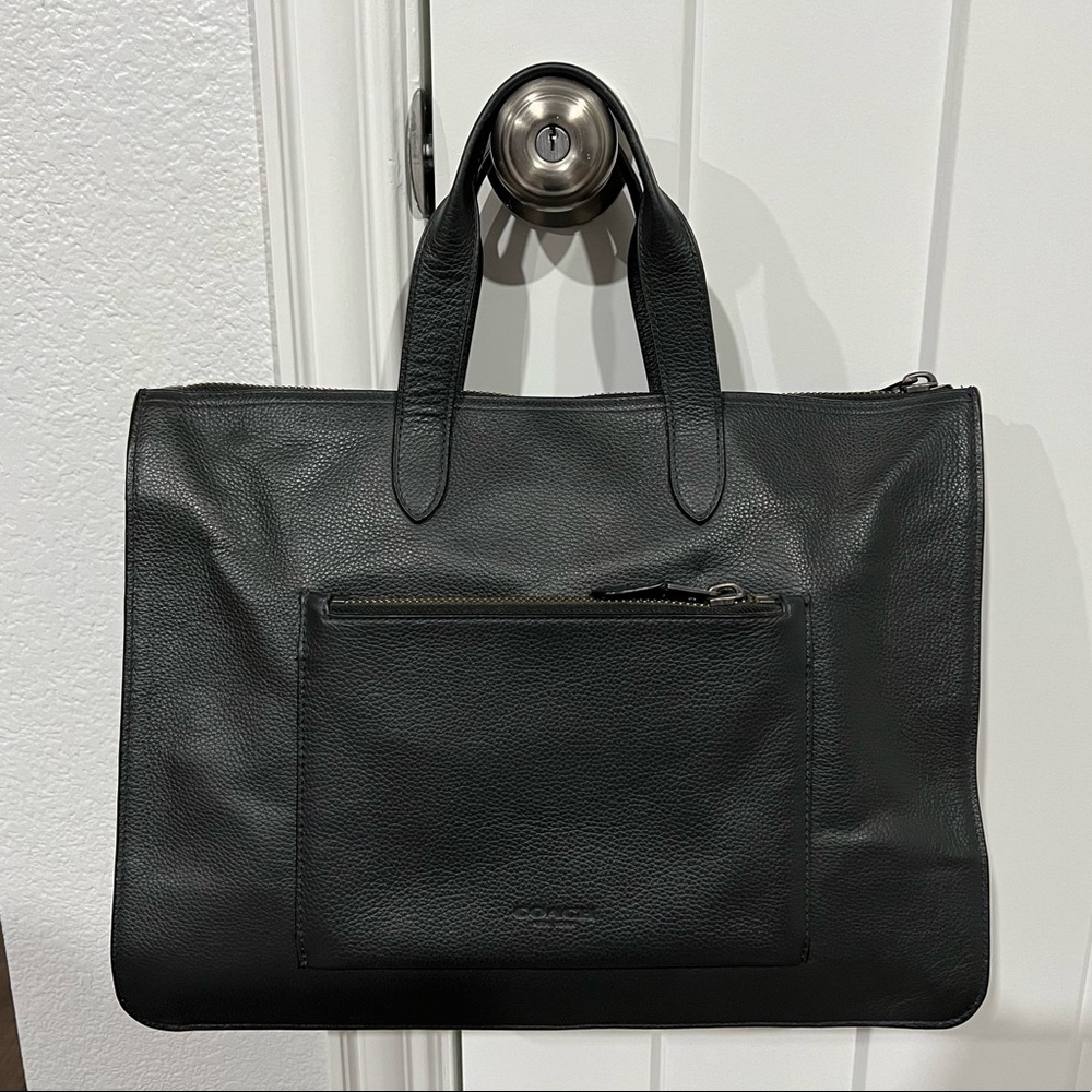 Men’s leather Coach laptop bag